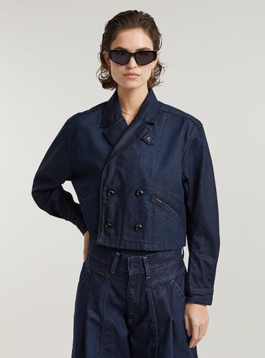 Cropped Peacoat Jacket